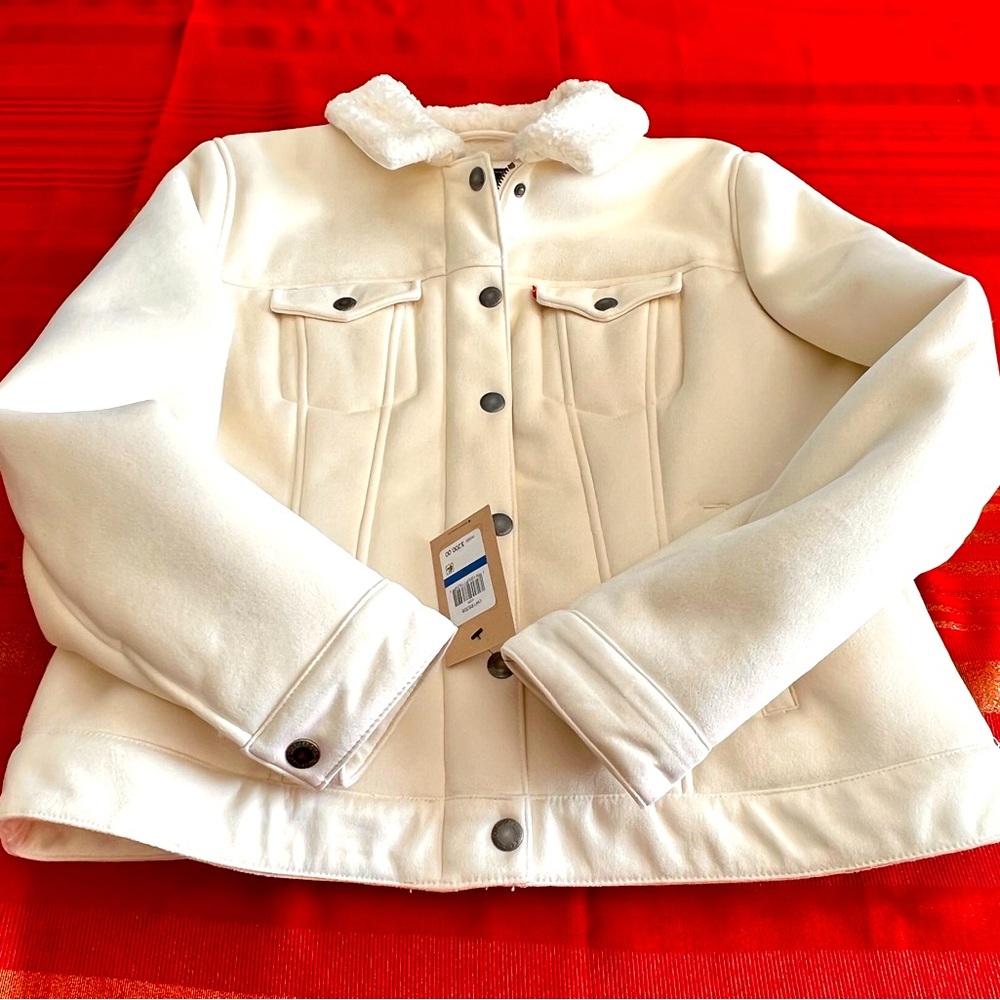 Levi’s  Women Cream Faux Jacket
